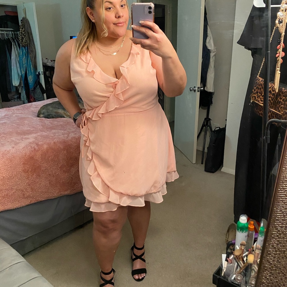 Charlotte Russe Plus Size Pink Wrap Dress